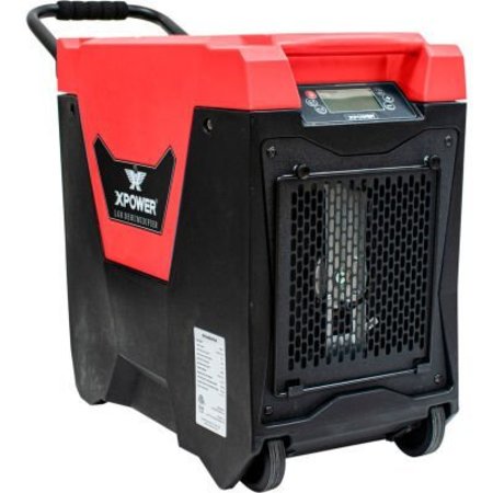 XPOWER MANUFACURE XPower Commercial Dehumidifier w/Pump, Hose, Handle & Wheels, 115V, 145 Pints, Red XD-85L2-Red